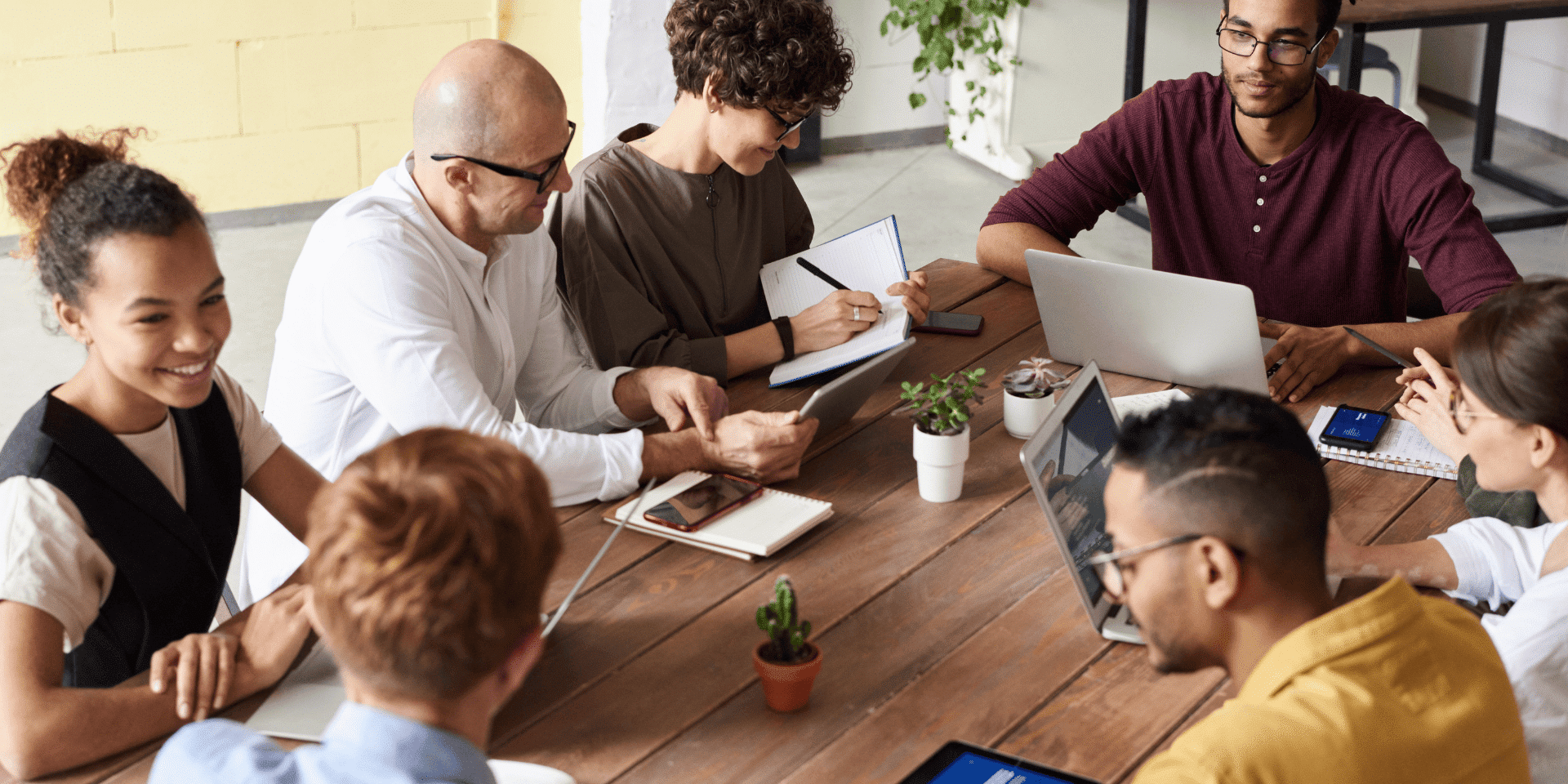 Employee resource group meeting with diverse participants