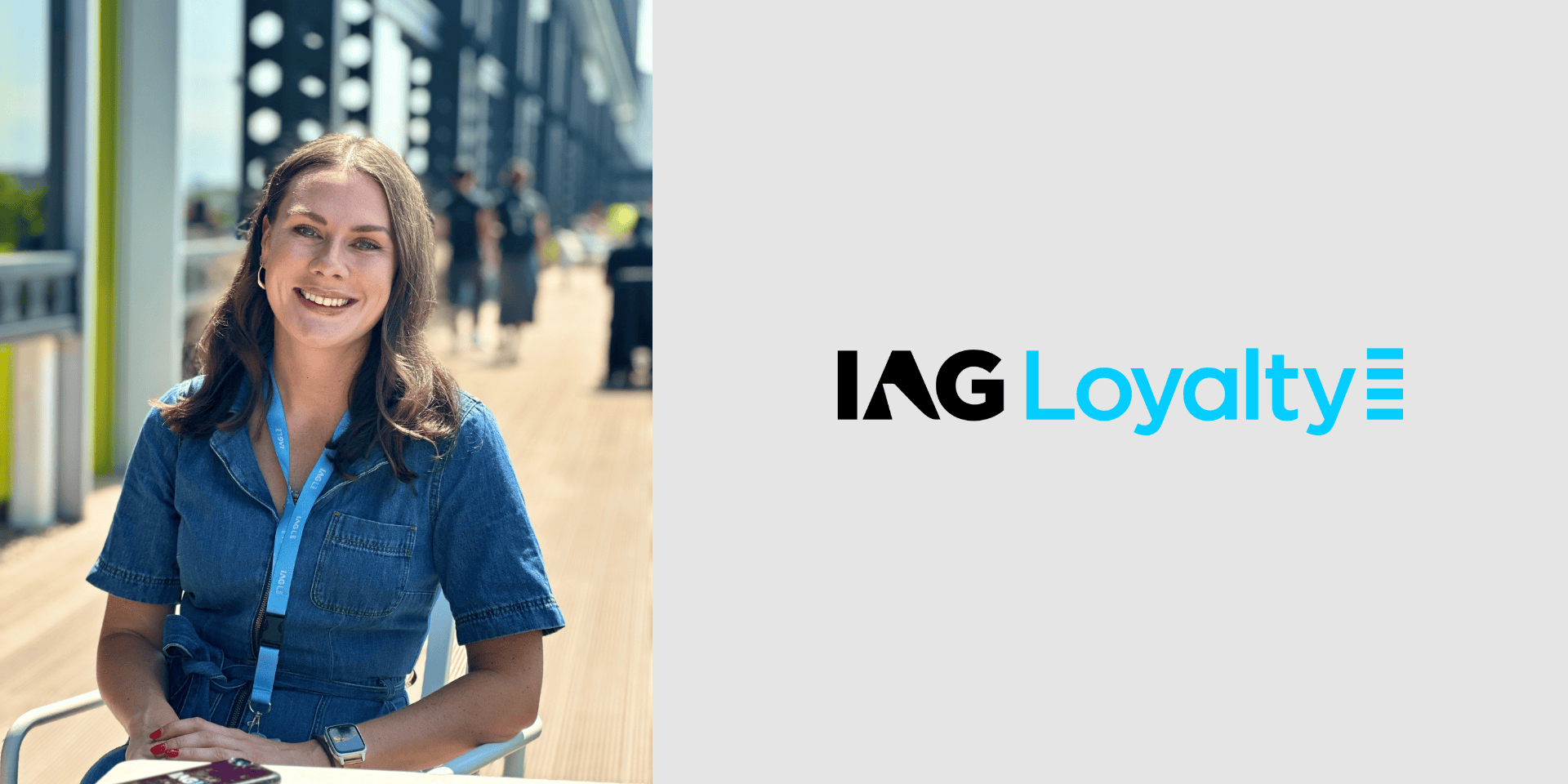 Jess Hunt, Digital Product Manager at IAG Loyalty, smiling in a modern outdoor environment – representing women in tech and career changers in data